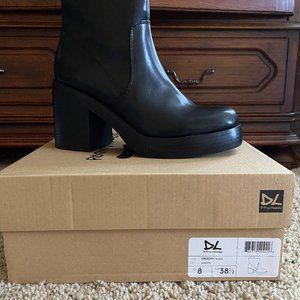 Dirty Laundry Black Leather Platform Bootie